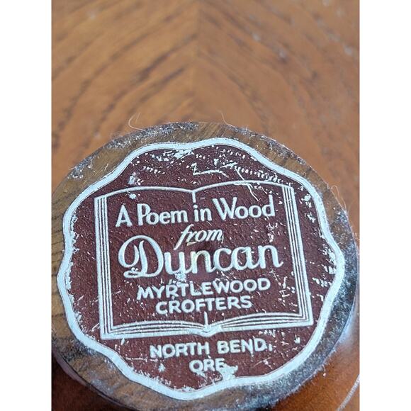 Duncan "Poem in Wood" Myrtlewood Crofters Wooden Barrel Shaped Toothpick Holder - Picture 5 of 11